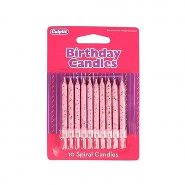 Glitter Candles Blossom - Pack of 10