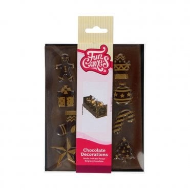 Gold Christmas Chocolate Decorations x 12