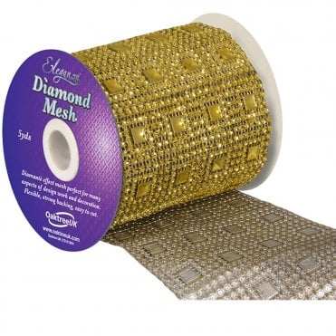 Gold Diamond Mesh Pattern No.350 - 12cm x 1 Yard