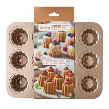 Gold Line Non Stick Canelé Pan - 12 Cavities
