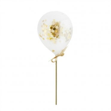 Gold - Mini Confetti Balloons - Pack Of 5