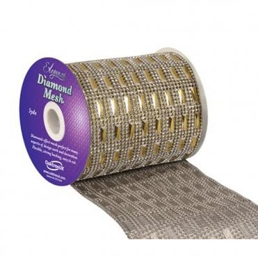 Gold No.35 Diamond Mesh Pattern No.352 - 12cm x 1 Yard