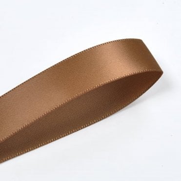 Golden Brown Double-Faced Satin Ribbon - 10mm