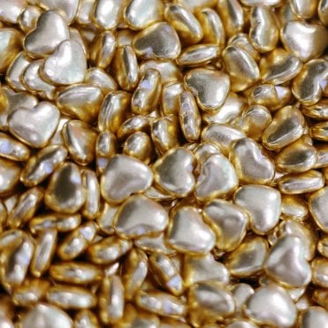 Golden Heart Charms Sprinkles - 80g