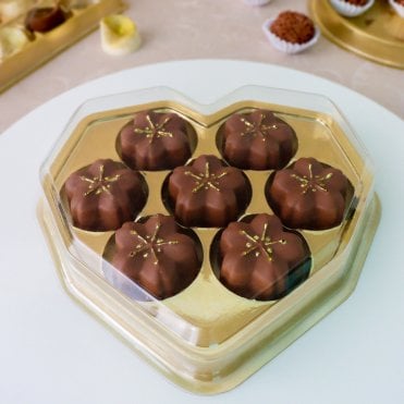 Golden Heart Treat Box - Craft Sweet Bites of Love - Gold (Pack of 10)
