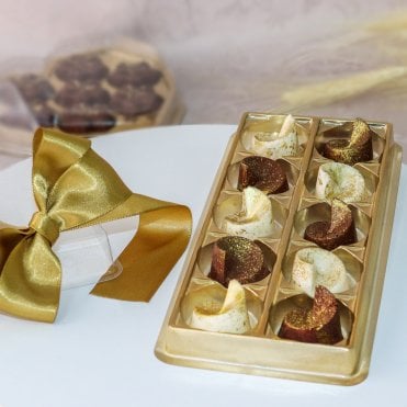 Golden Indulgence: Exquisite Chocolate & Candy Box - 10 Cavities (Pack of 10)