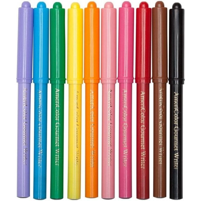 AmeriColor Gourmet Food Writer Edible Decorating Pens By - Full Set of 10