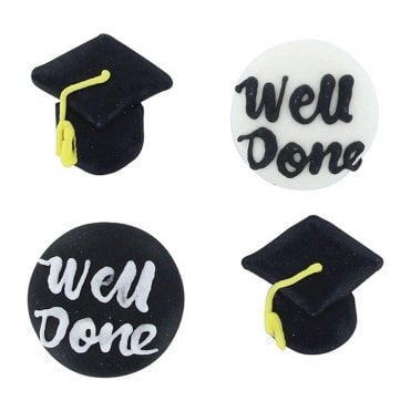 Graduation Sugar Decorations - 12 pcs 