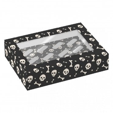 Halloween Skeleton Cupcake Box Holds 12 - Pack of 2
