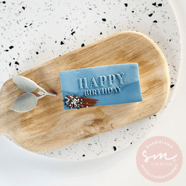 Happy Birthday Serif - Cookie Stamp