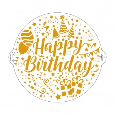 Happy Birthday Stencil 25 cm
