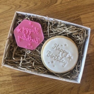 Happy Birthday With Stars Cookie Stamp