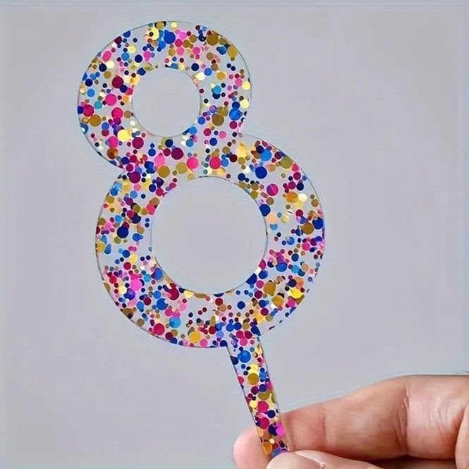 Happy Toppers Acrylic Glitter Metallic Cake Toppers