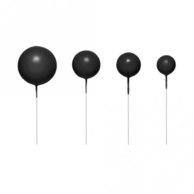 Happy Toppers Black - Sphere Ball Cake Decorating Toppers ( Pack Of 5)