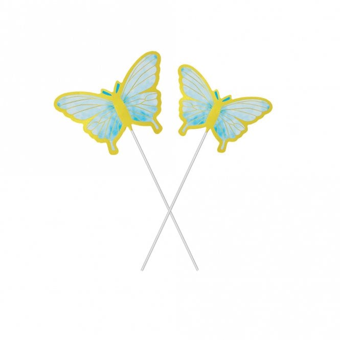 Happy Toppers Blue Butterfly Cake Topper DIY (Pack Of 10)