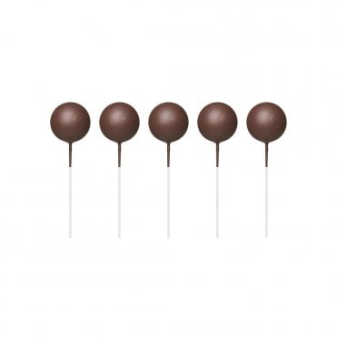 Brown Sphere Ball Cake Decorating Topper - ( Pack Of 5)
