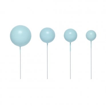 Candy Blue - Sphere Ball Cake Decorating Toppers ( Pack Of 5)