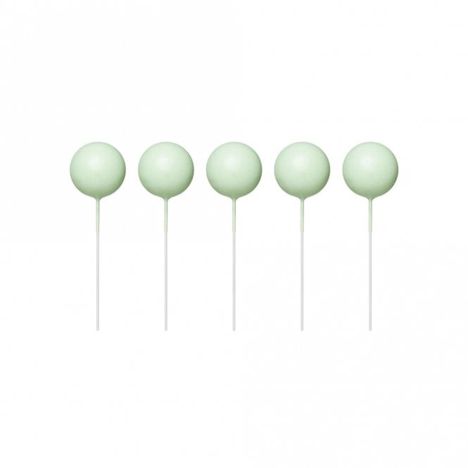 Happy Toppers Glass Green Sphere Ball Cake Decorating Topper - ( Pack Of 5)