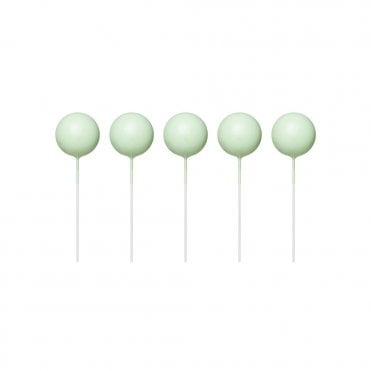 Glass Green Sphere Ball Cake Decorating Topper - ( Pack Of 5)