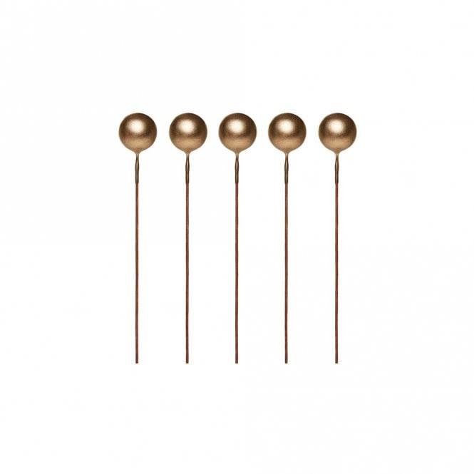 Happy Toppers Gold Sphere Ball Cake Decorating Topper - Pack of 5 - 1cm