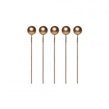 Gold Sphere Ball Cake Decorating Topper - Pack of 5 - 1cm