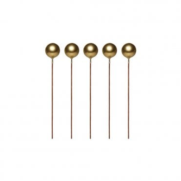 Green Gold Sphere Ball Cake Decorating Topper - Pack of 5 - 1cm