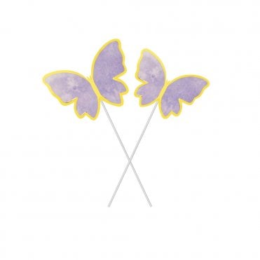 Hand Painted Purple Glitter Butterfly Cake Topper - Pack of 10