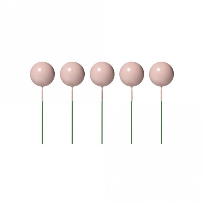 Happy Toppers Light Coffee Smooth Sphere Ball Cake Decorating Toppers ( Pack Of 5)
