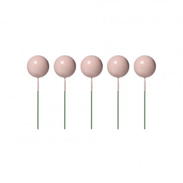 Light Coffee Smooth Sphere Ball Cake Decorating Toppers ( Pack Of 5)