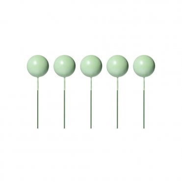 Light Green Smooth Sphere Ball Cake Decorating Toppers ( Pack Of 5)