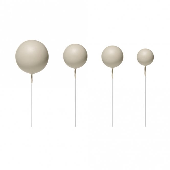 Happy Toppers Light Grey - Sphere Ball Cake Decorating Toppers ( Pack Of 5)