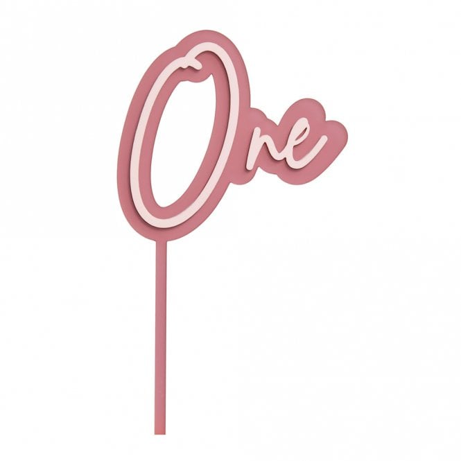 Happy Toppers One - Pink/Light Pink Double Layer Cake Decorating Topper