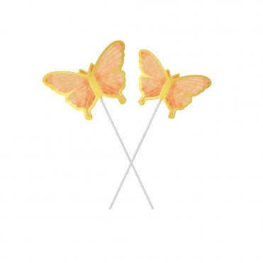 Orange Butterfly Cake Topper DIY (Pack Of 10)