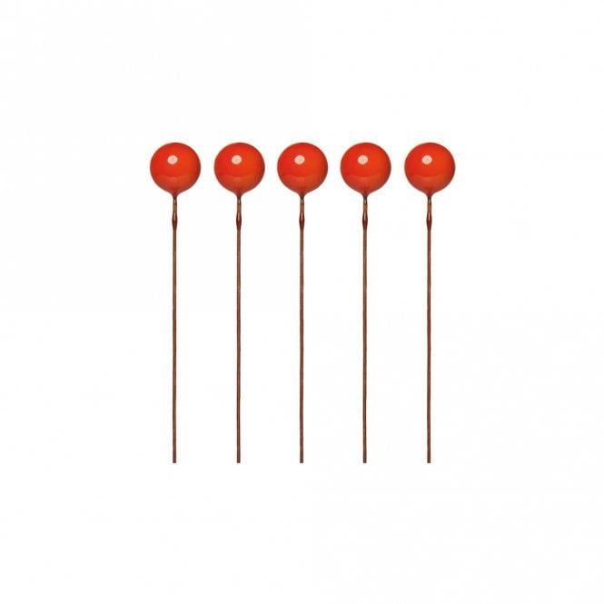 Happy Toppers Orange Sphere Ball Cake Decorating Topper - Pack of 5 - 1cm