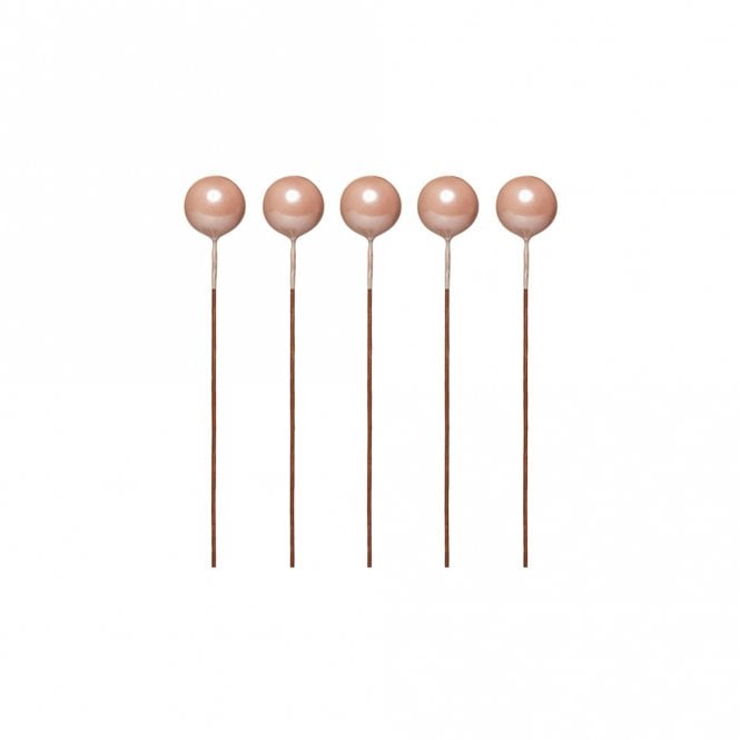 Happy Toppers Pearl Pink Sphere Ball Cake Decorating Topper - Pack of 5 - 1cm