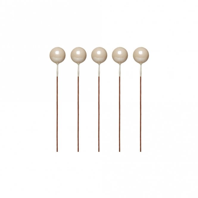 Happy Toppers Pearl White Sphere Ball Cake Decorating Topper - Pack of 5 - 1cm
