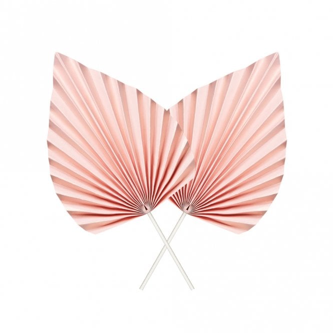 Happy Toppers Pink - Large Paper Leaf Folding Fan - Pack of 2