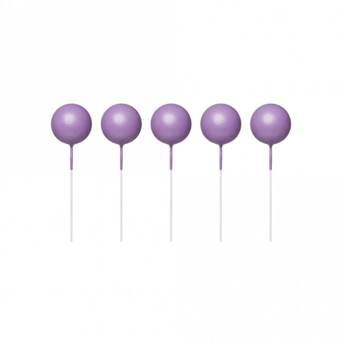 Happy Toppers Purple Sphere Ball Cake Decorating Topper - ( Pack Of 5)
