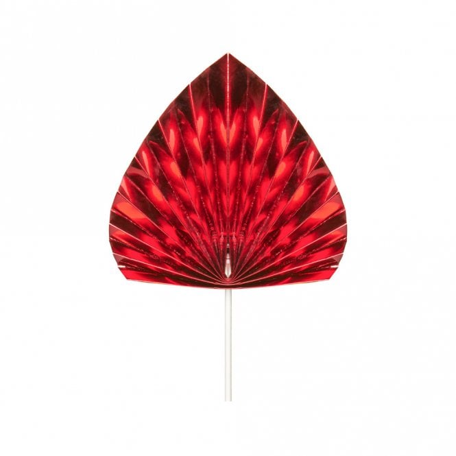 Happy Toppers Red - Metallic Paper Spear Palm Fan Cake Topper
