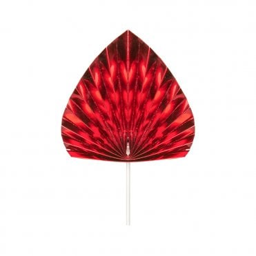 Red - Metallic Paper Spear Palm Fan Cake Topper