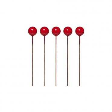 Red Sphere Ball Cake Decorating Topper - Pack of 5 - 1cm