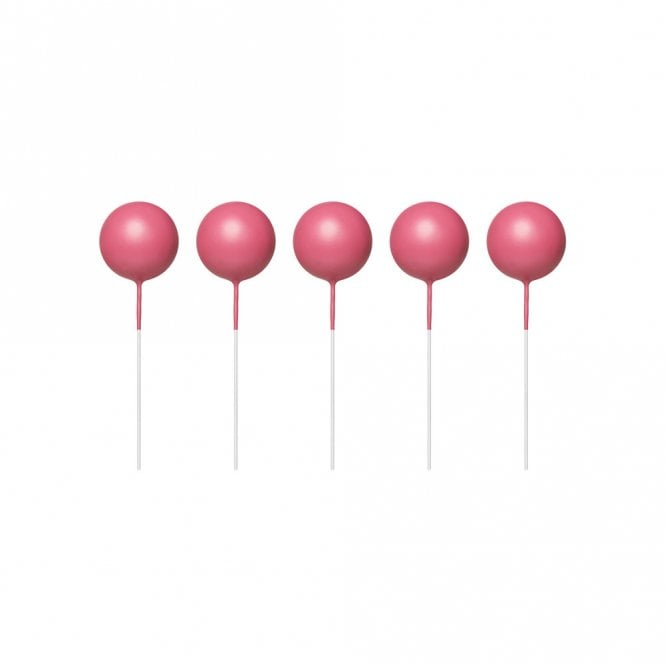 Happy Toppers Rose Red Ball Cake Decorating Topper - Pack Of 5