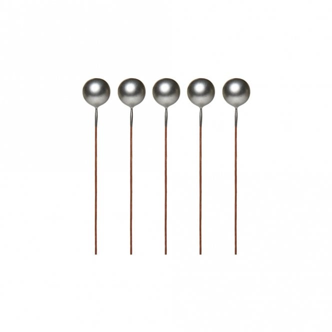 Happy Toppers Silver Sphere Ball Cake Decorating Topper - Pack of 5 - 1cm
