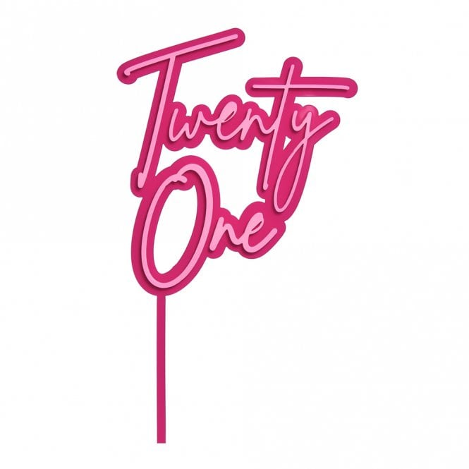 Happy Toppers Twenty-One - Hot Pink/Pink Double Layer Cake Decorating Topper