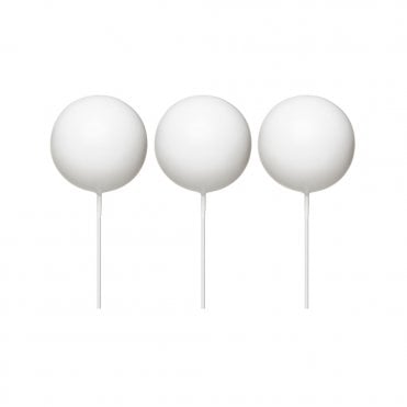 White - 6cm Sphere Ball Cake Decorating Toppers (Pack Of 3)