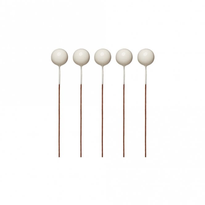 Happy Toppers White Sphere Ball Cake Decorating Topper - Pack of 5 - 1cm