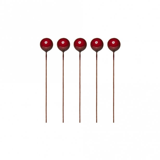 Happy Toppers Wine Red Sphere Ball Cake Decorating Topper - Pack of 5 - 1cm