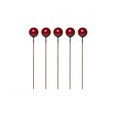 Wine Red Sphere Ball Cake Decorating Topper - Pack of 5 - 1cm