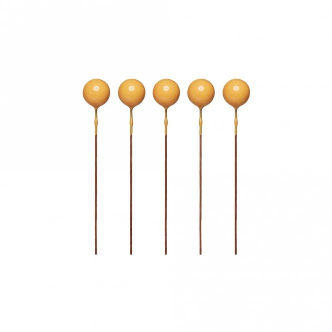 Happy Toppers Yellow Sphere Ball Cake Decorating Topper - Pack of 5 - 1cm