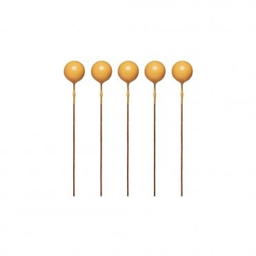 Yellow Sphere Ball Cake Decorating Topper - Pack of 5 - 1cm
